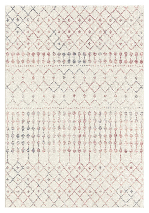 Maggie Pink and Grey Tribal Diamond Rug