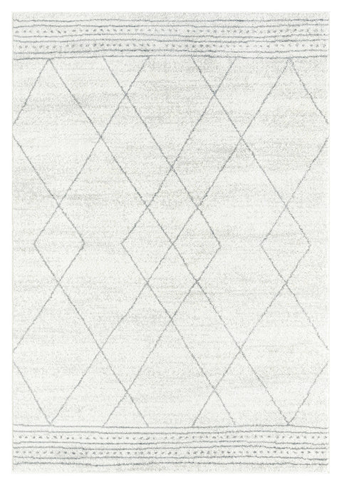Naroa Grey and Ivory Diamond Tribal Rug