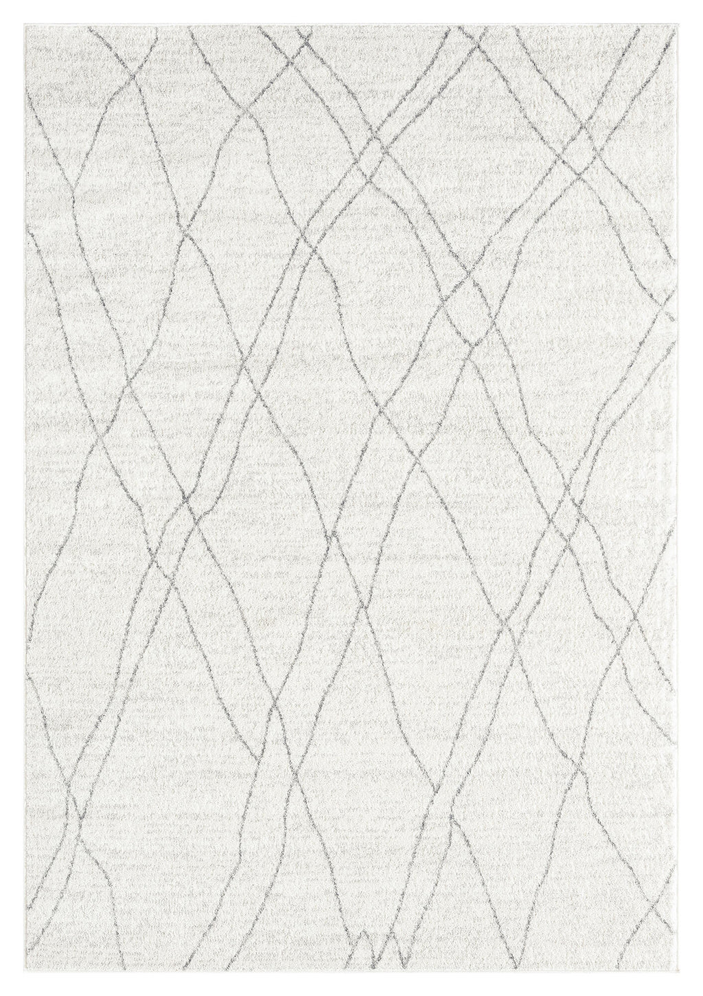 Neera Grey and Ivory Abstract Diamond Rug