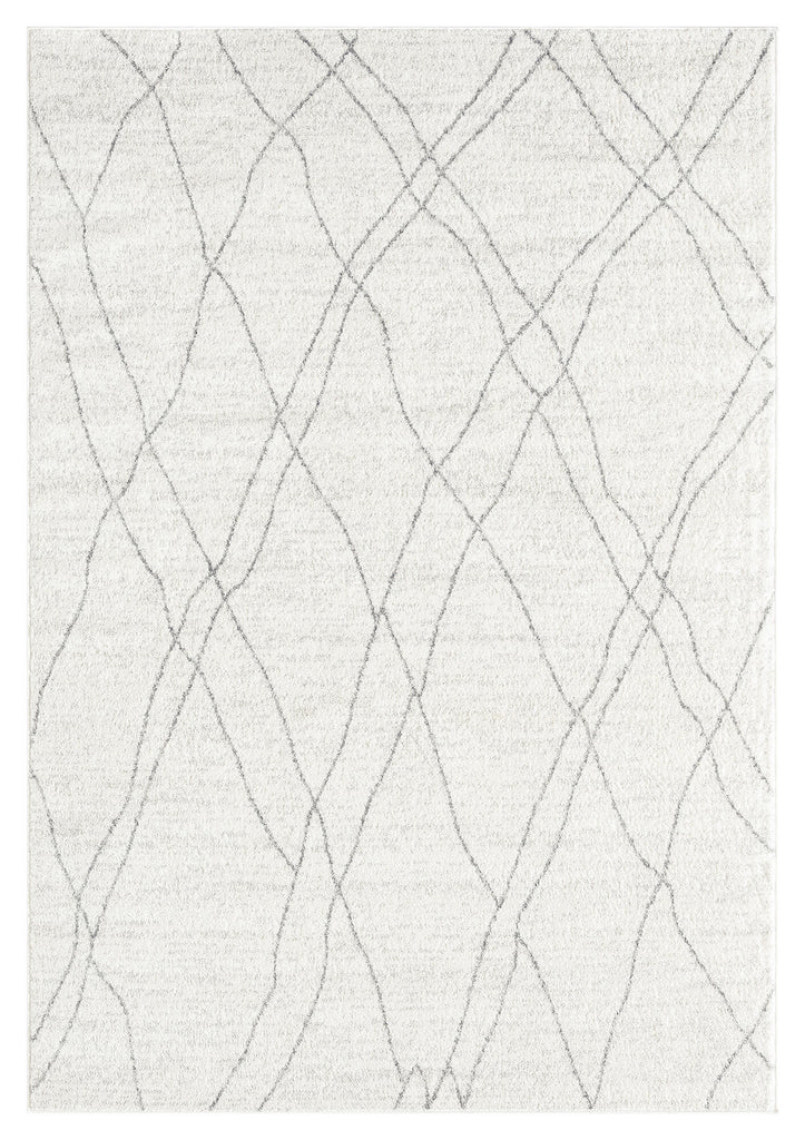 Neera Grey and Ivory Abstract Diamond Rug
