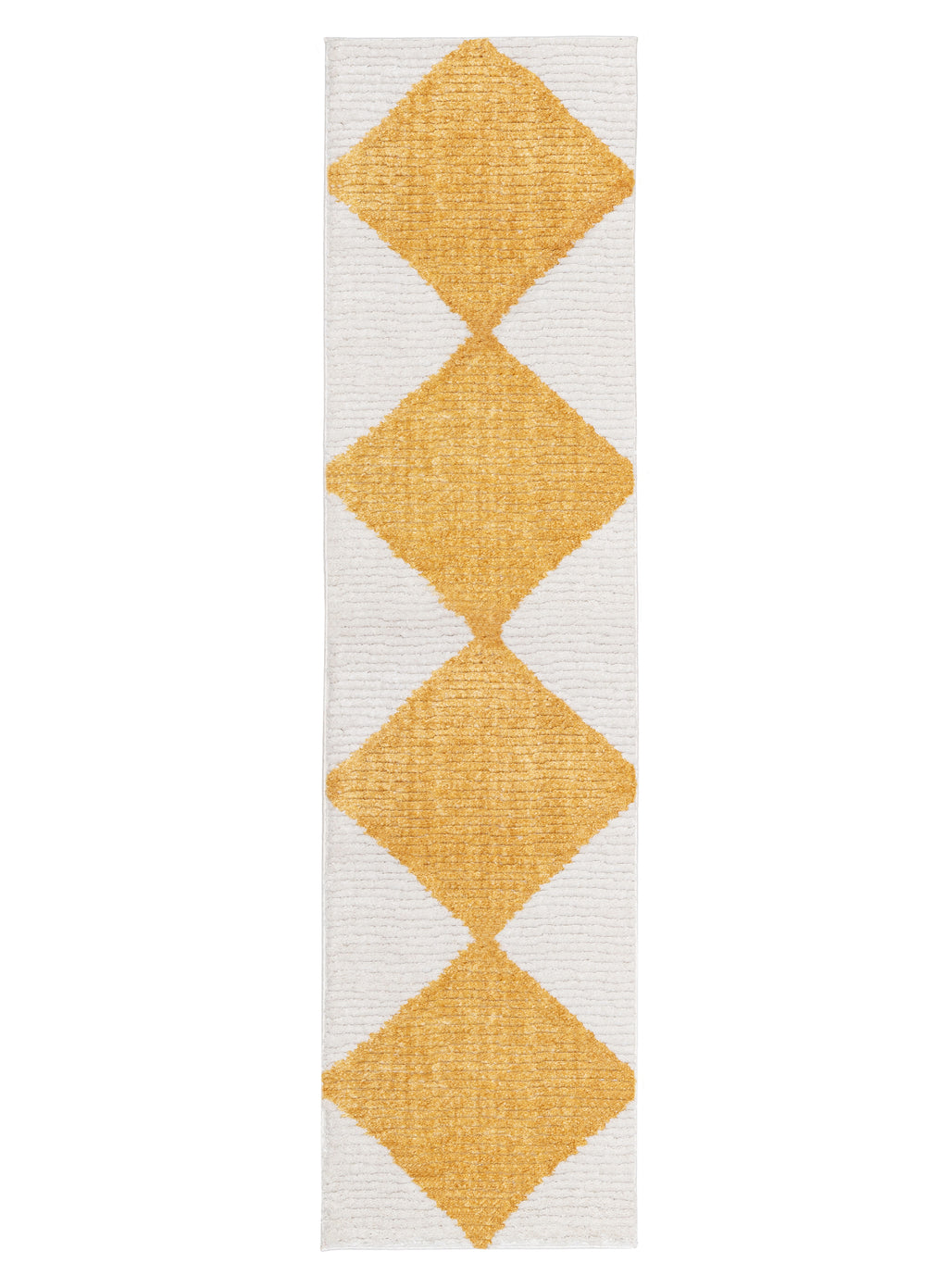 Agatha Ivory and Yellow Checkered Runner Rug