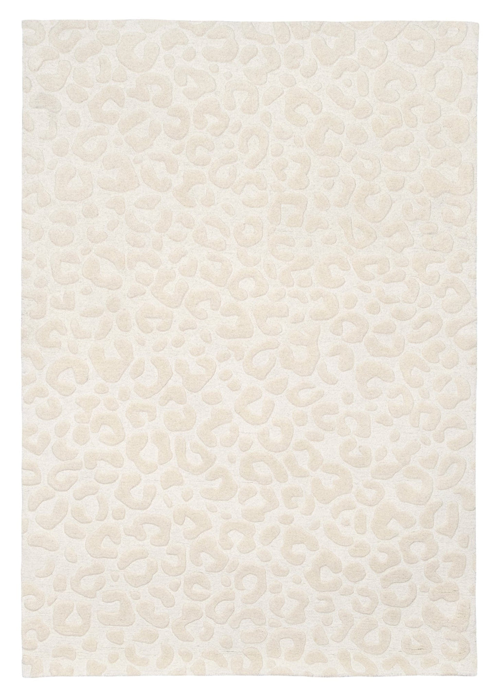 Agnes Ivory Cream Carved Animal Pattern Rug
