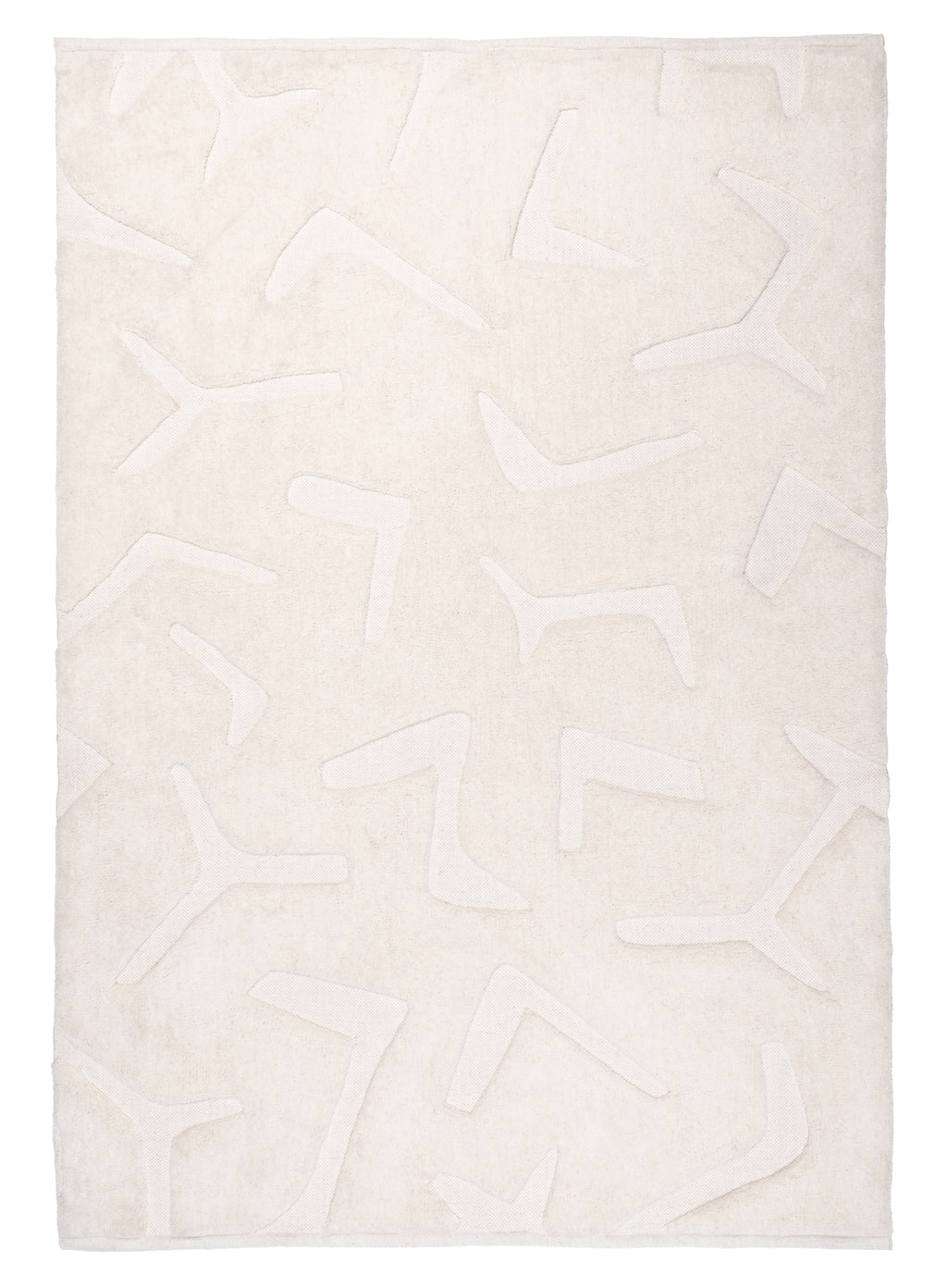 Akkira Abstract Cream Washable Wool Rug