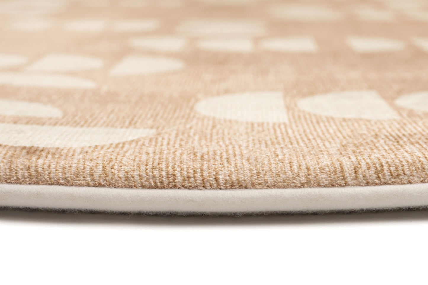 Alba Beige and Ivory Geometric Rollie Pollie Round Playmat