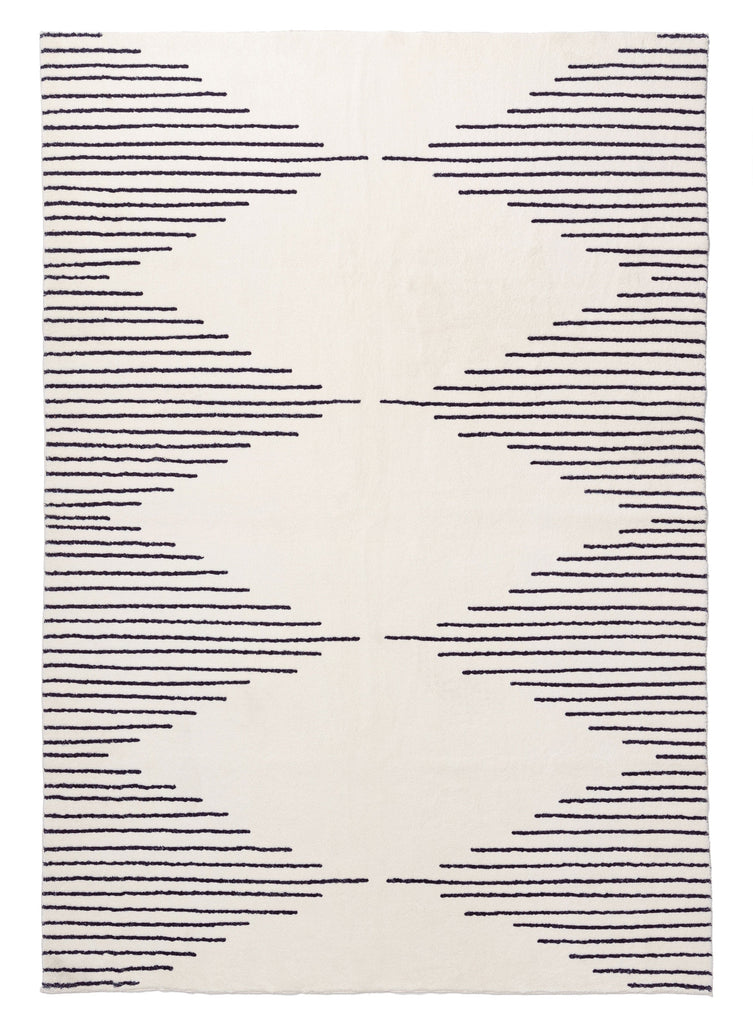 Aldana Black and Cream Tribal Washable Rug