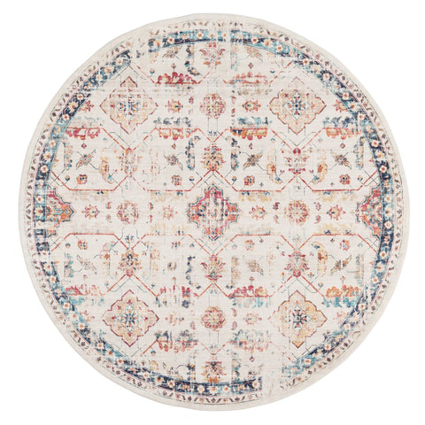 Amanda Multicolour Distressed Transitional Round Rug