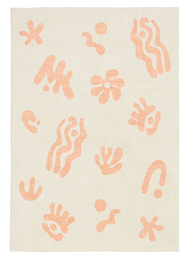Anadi Peach Abstract Washable Rug