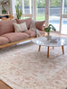 Aria Pink and Ivory Floral Transitional Rug