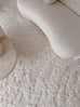 Aurora Ivory Cream Abstract Textured Rug