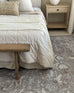 Ava Grey and Gold Traditional Distressed Washable Rug
