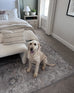 Ava Grey and Gold Traditional Distressed Washable Rug