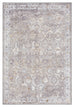 Ava Grey and Gold Traditional Distressed Washable Rug