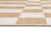 Batini Brown and White Checkered and Striped Washable Rug