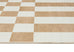 Batini Brown and White Checkered and Striped Washable Rug