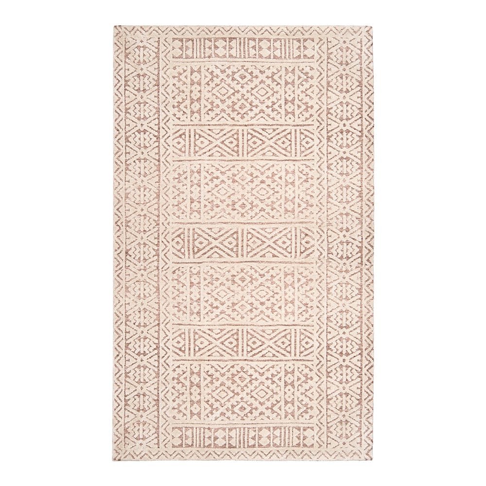 Bobbie Peach and Ivory Textured Tribal Rug