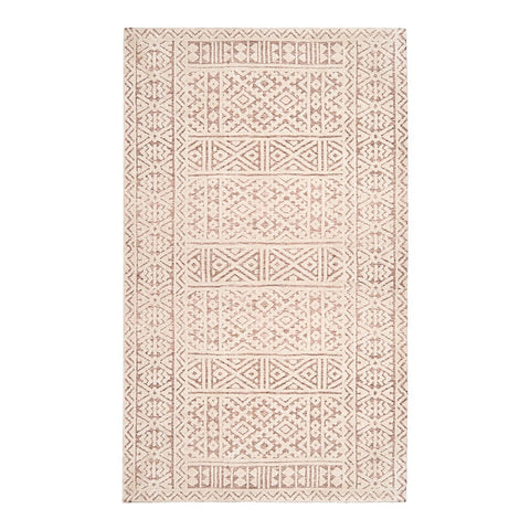 Bobbie Peach and Ivory Textured Tribal Rug