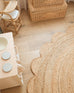 Celeste Natural Brown Scalloped Jute Round Rug