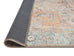 Ceren Orange and Blue Traditional Distressed Washable Rug