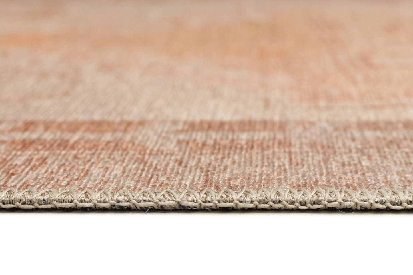 Charlize Cream and Peach Medallion Washable Runner Rug