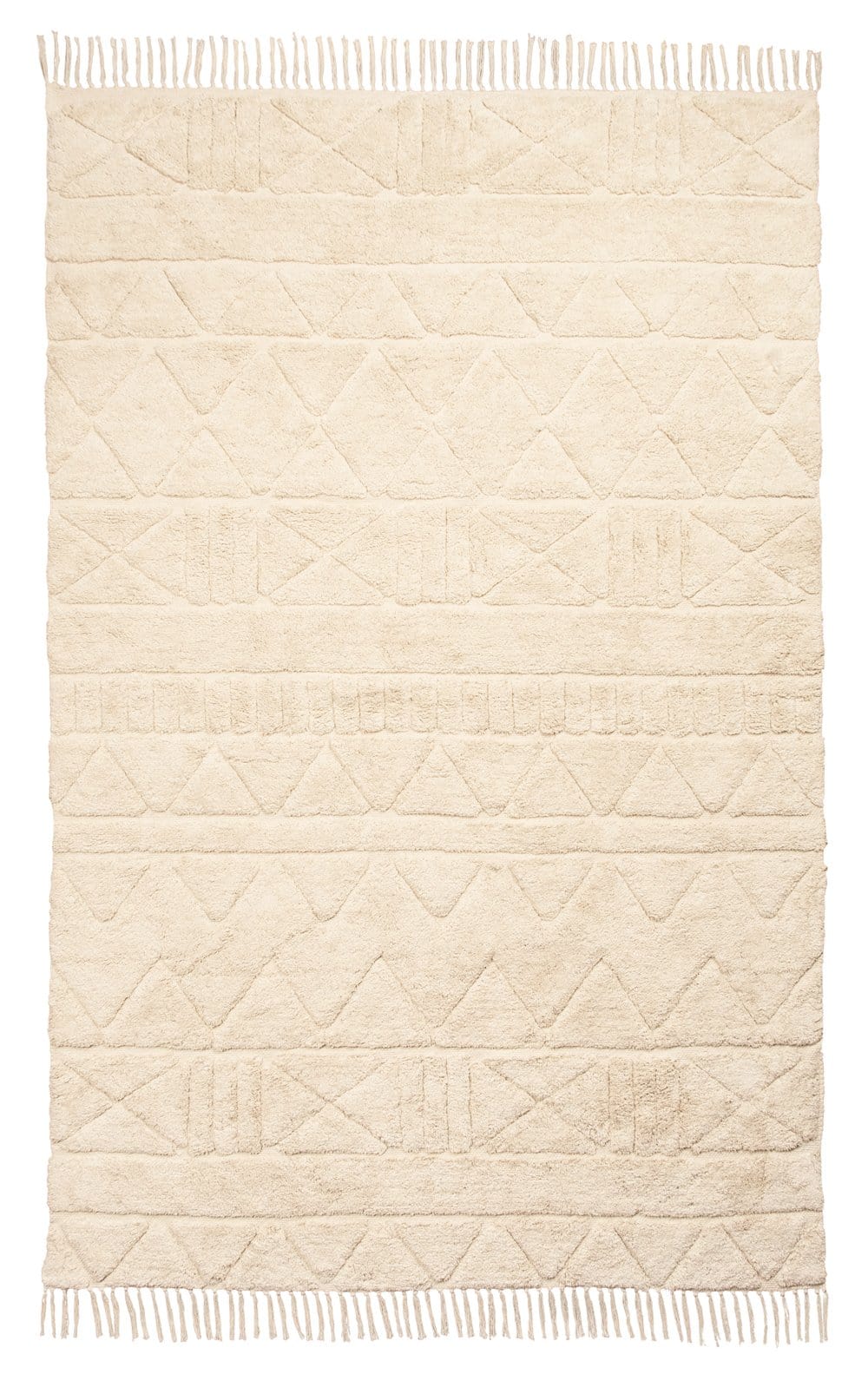 Coco Ivory Tribal Textured Washable Shag Rug