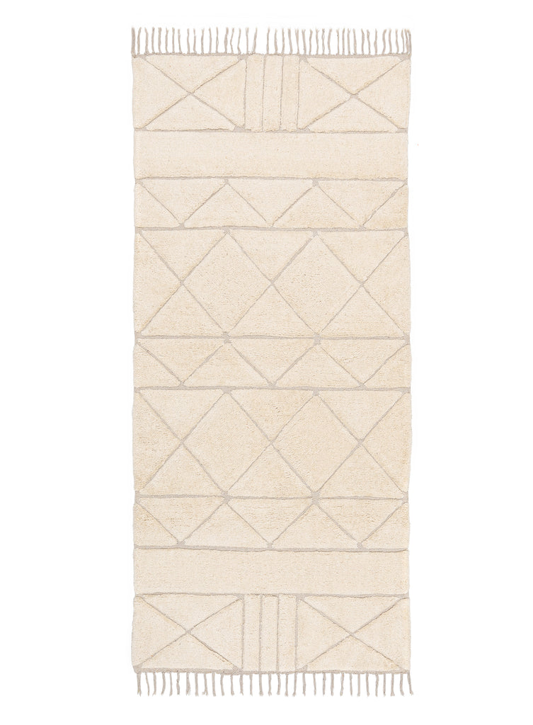 Coco Ivory Tribal Washable Runner Rug
