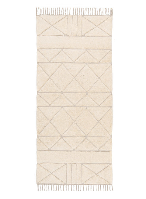 Coco Ivory Tribal Washable Runner Rug