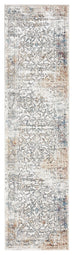 Constance Beige And Blue Distressed Floral Runner Rug