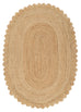 Ejiya Natural Brown Scalloped Jute Oval Rug
