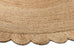 Ejiya Natural Brown Scalloped Jute Oval Rug