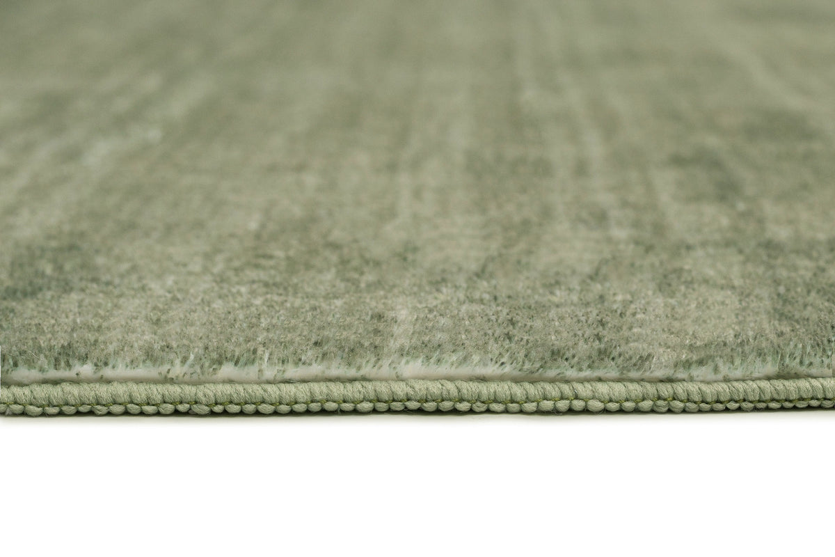 Elena Green Minimal Washable Round Rug