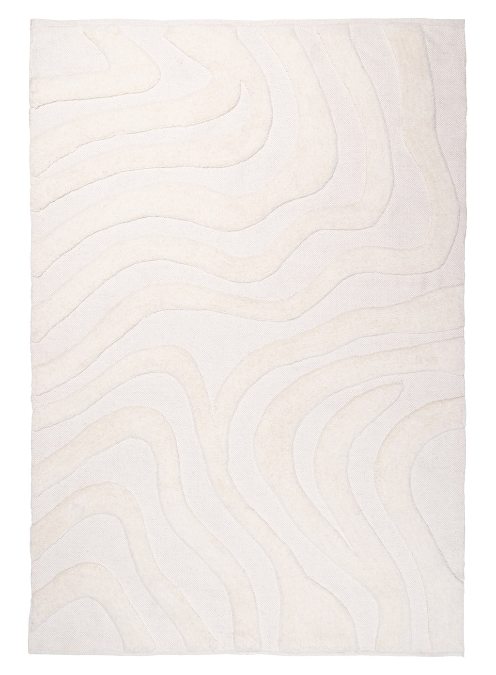 Eniko Abstract Cream Washable Wool Rug