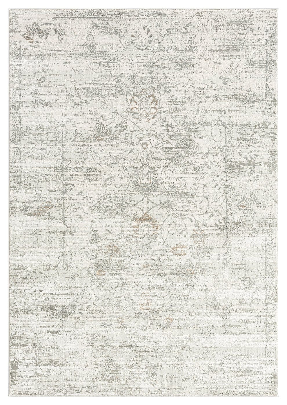 Eshe Grey and Ivory Distressed Floral Rug *NO RETURNS UNLESS FAULTY