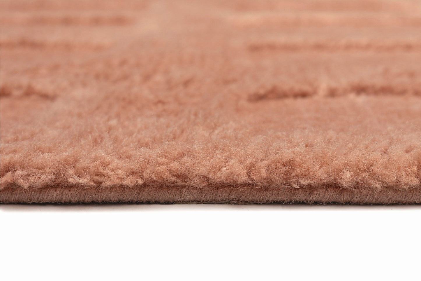 Estella Pink Geometric Wool Shag Rug