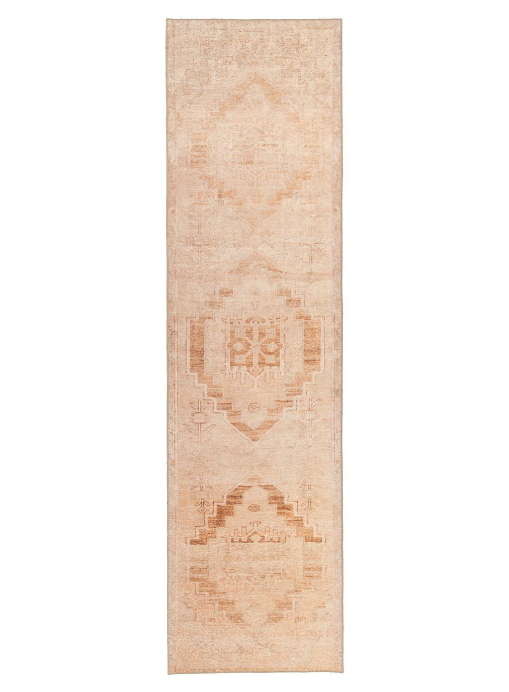Esther Cream and Peach Tribal Washable Runner Rug