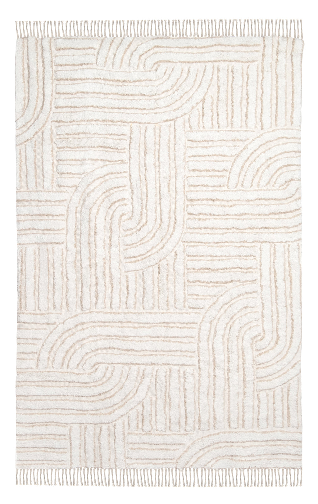 Etta Ivory Geometric Washable Rug