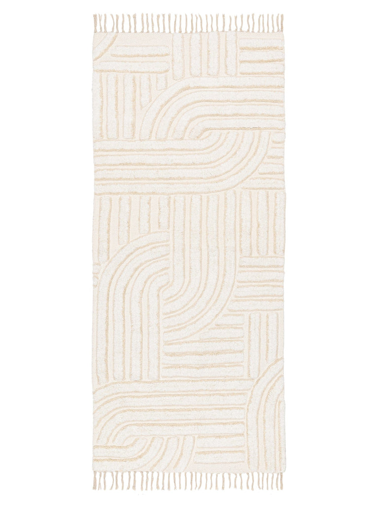 Etta Ivory Geometric Washable Runner Rug