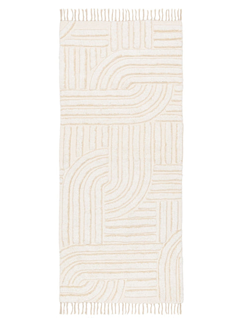 Etta Ivory Geometric Washable Runner Rug