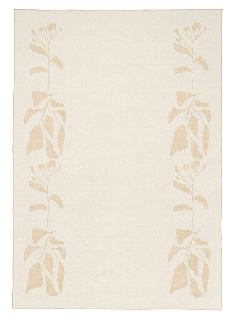 Eugenie Neutral Botanical Border Washable Rug