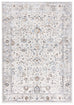 Evelyn Cream Blue And Tan Lustrous Traditional Rug