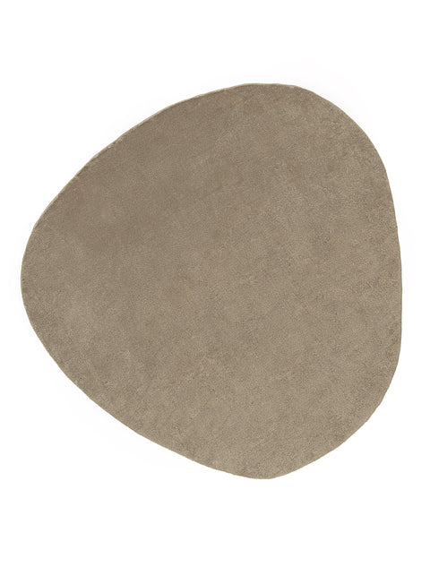 Gayle Taupe Brown Irregular Round Washable Rug