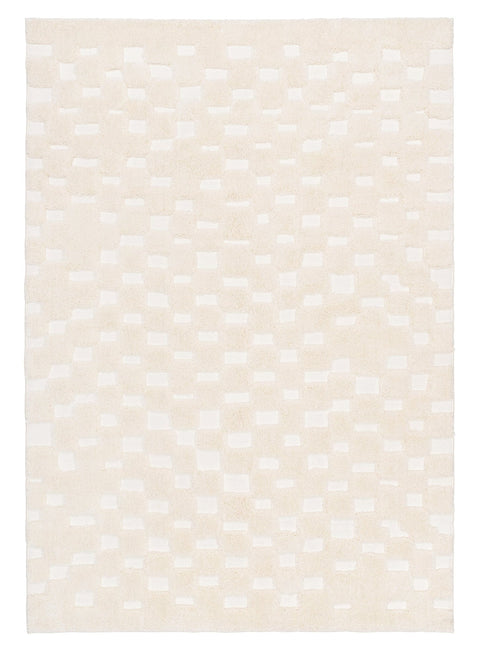 Harmon Ivory Modern Checkered Rug