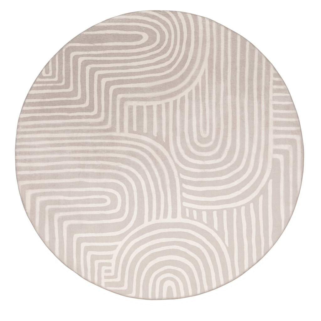 Idra Neutral Abstract Rollie Pollie Round Playmat