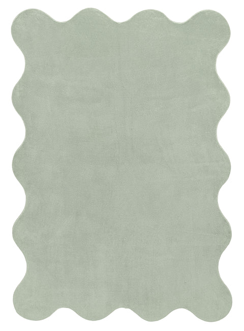 Idrissa Pale Green Scallop Washable Rug