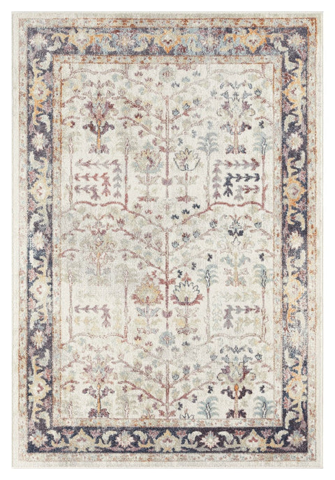 Indiana Blue and Purple Multi-Colour Distressed Rug