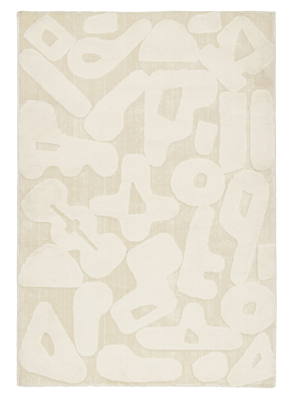 Izar Neutral Abstract Washable Rug