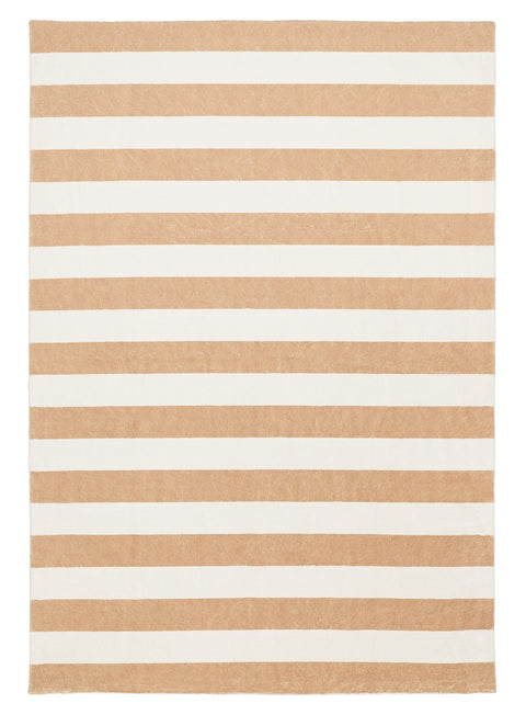 Jaida Tan Brown Cream Stripe Washable Rug