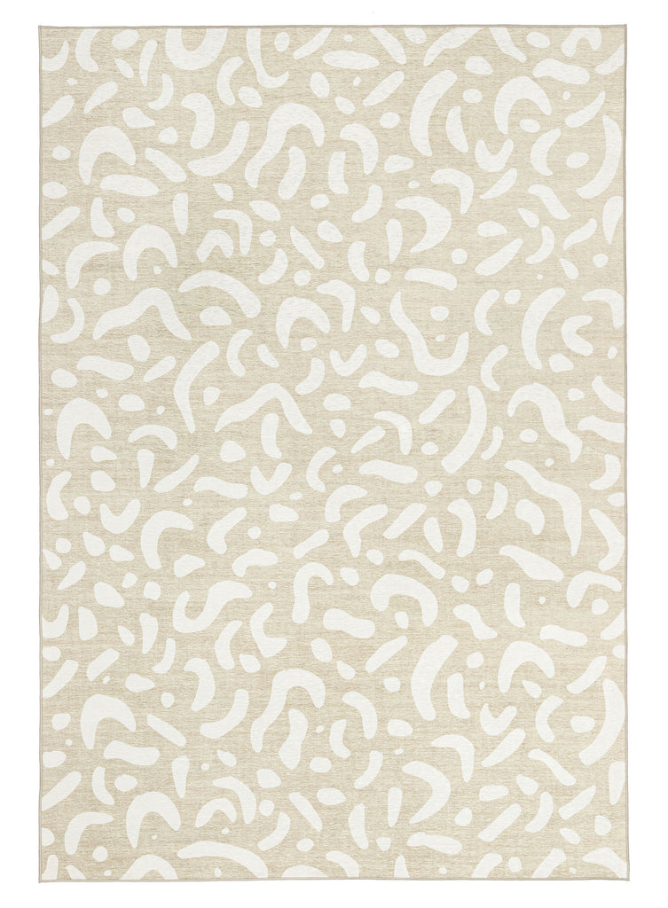 Jazlyn Beige Cream Indoor Outdoor Washable Rug