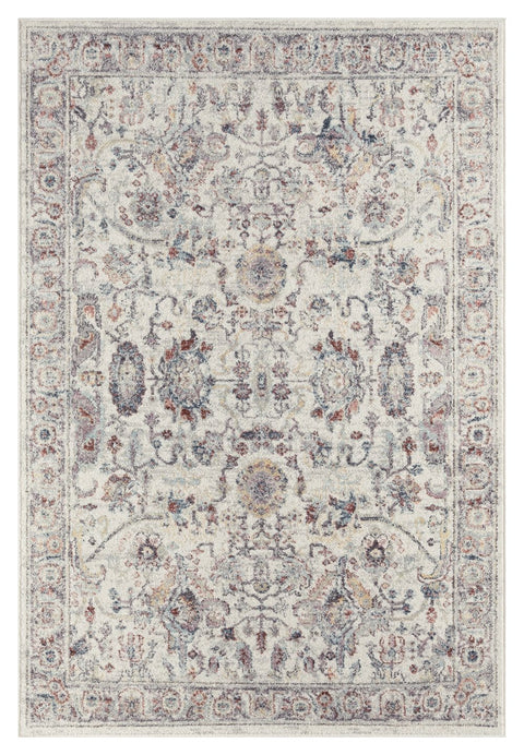 Jinnie Cream and Purple Multi-Colour Distressed Rug