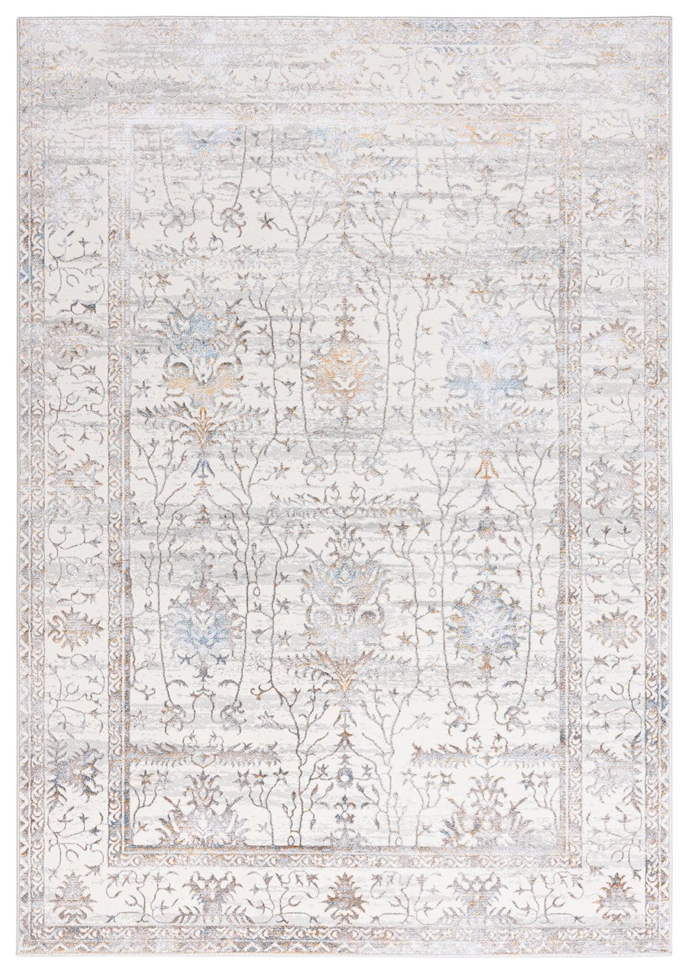 Jodhi Cream Blue And Tan Lustrous Traditional Rug