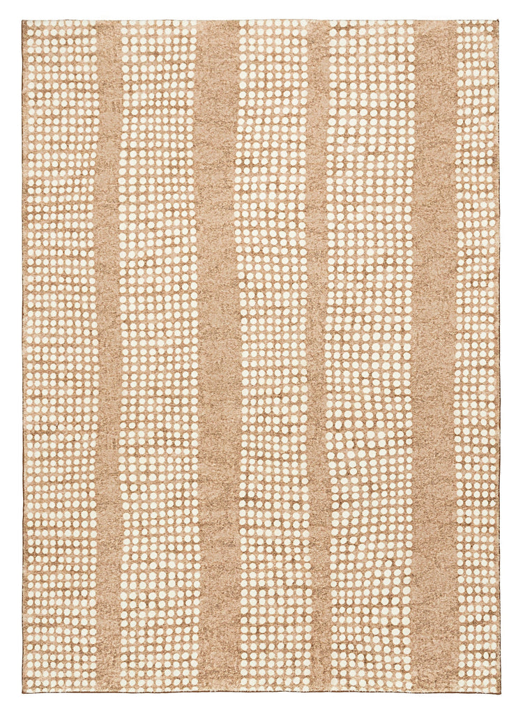 Joni Beige Cream Dot Pattern Washable Rug